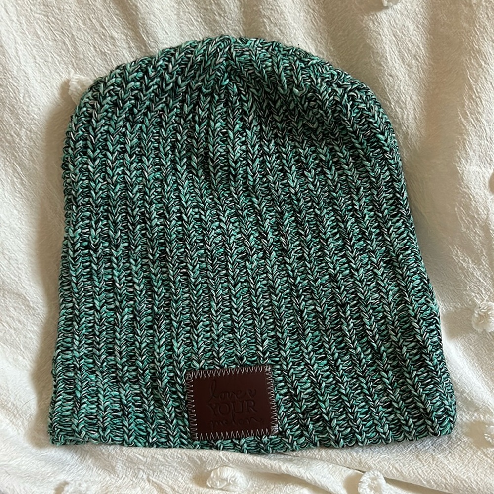 Turquoise speckled Love Your Melon beanie